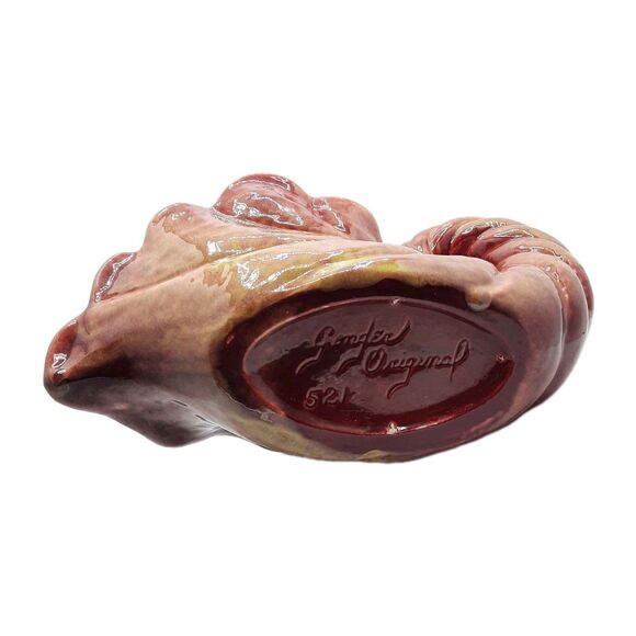 Vintage MCM Gonder Pottery 521 Cornucopia Mottled Mauve Ceramic Planter Vase - Picture 7 of 8